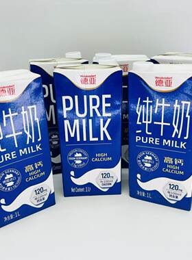 麦德龙德国原装进口Weidendorf德亚全脂高钙纯牛奶1000mlx6只