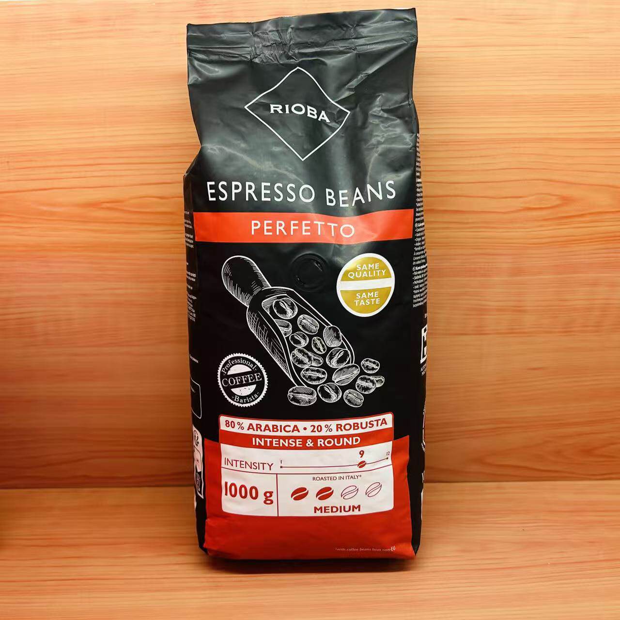 麦德龙意大利进口RIOBA里奥巴金装咖啡豆（特浓ESPRESSO)1000g装