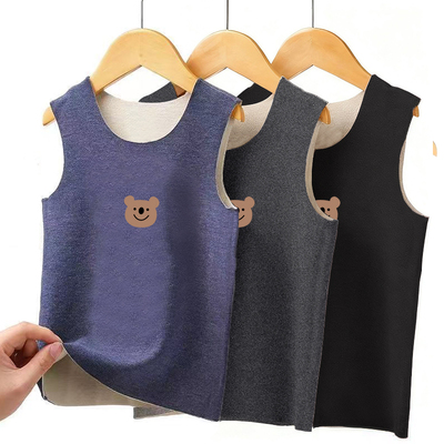 无袖背心保暖男童女童秋冬季内衣洋气内搭上衣马甲打底衫休闲德绒