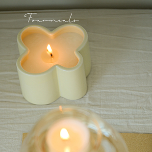 柠檬马鞭草花朵香薰蜡烛卧室女生淡香氛生日礼物 云朵奶油大福