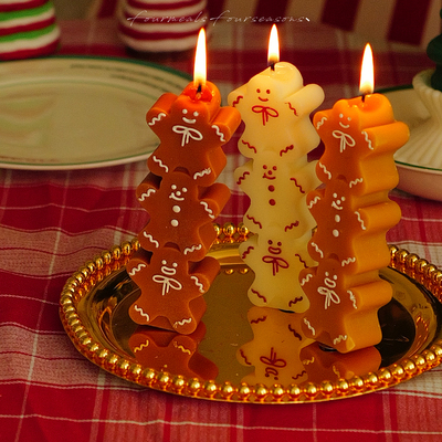 《糖葫芦姜饼人》可爱香薰蜡烛圣诞节礼物女生氛围感交换摆件道具