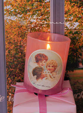 《粉色傍晚》无花果香薰蜡烛植物蜡白桃乌龙氛围感薄荷柑橘果香