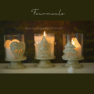 《蜡烛灯》烛台法式摆件中古防风香薰蜡烛替换装复古装饰蜡块底座