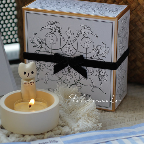 fourmeals6只装茶蜡小猫香薰礼盒