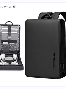 正品潮牌BG背包男双肩包大学生书包多功能轻薄商务14寸电脑包