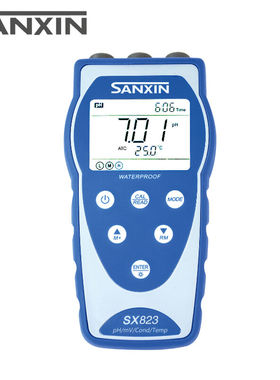 三信（sanxin）便携式pH计电导率仪双参数测试仪SX823酸度计实验
