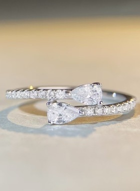 水滴微镶开口戒指时尚