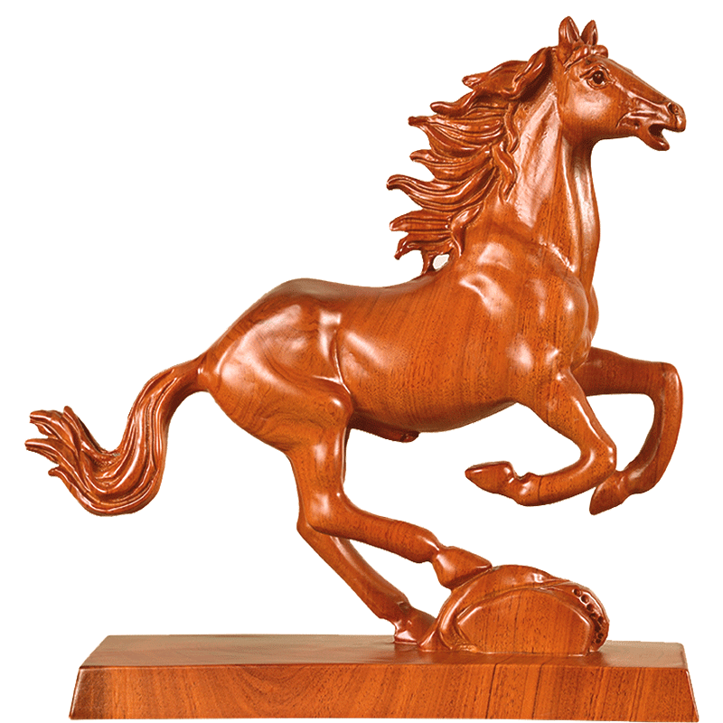 闽木匠黑檀木雕马摆件马到成功实木马红木雕刻马十二生肖马动物马