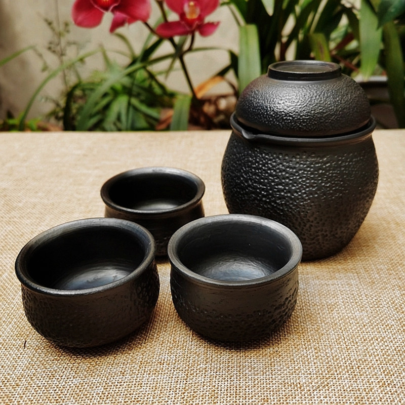 包邮云南大理剑川黑陶中式快客杯