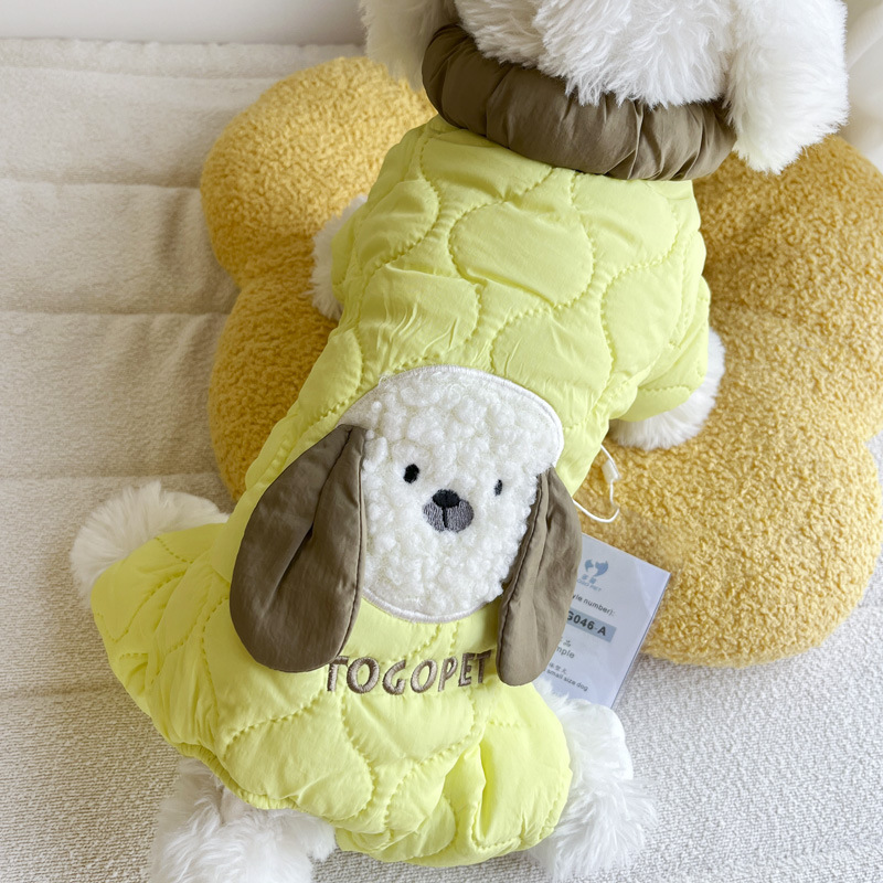 宠物狗狗秋冬季外出防脏棉衣猫咪衣服加绒泰迪比熊博美狗狗保暖衣
