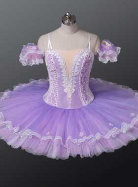 紫色芭蕾tutu演出服量身定做蓬蓬裙纱裙吉赛尔天鹅湖表演服tutu
