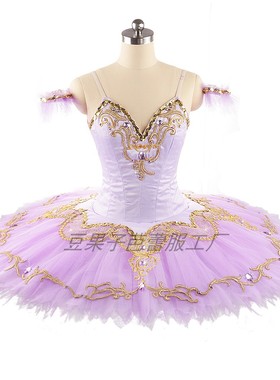 紫色芭蕾tutu蓬蓬裙紫丁香女童成人儿童纱裙考级表演服专业演出服