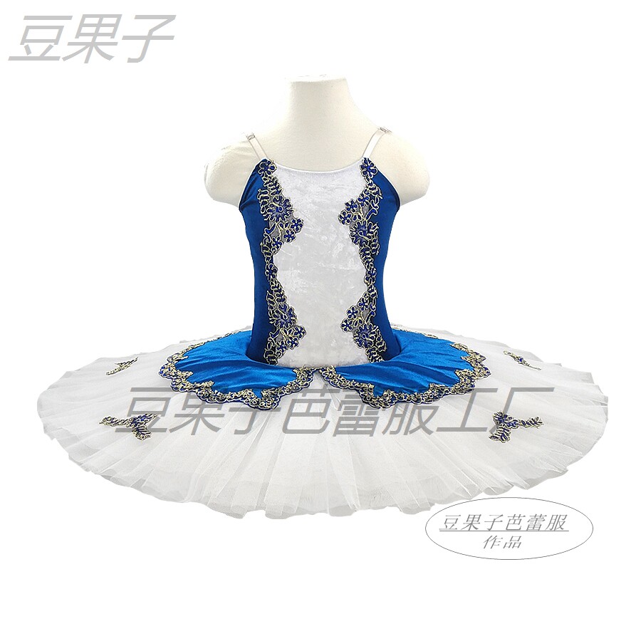 专业唐吉柯德演出服比赛服TUTU纱裙练功裙芭蕾舞蹈服深蓝色定做