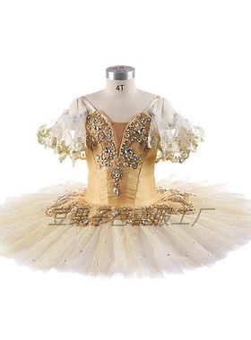 浅黄色芭蕾TUTU蓬蓬裙成人儿童胡桃夹子纱裙表演服演出服GDC比赛