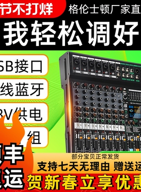 Glen ralston/格伦士顿专业dsp调音台8路12路16路会议演出控音台