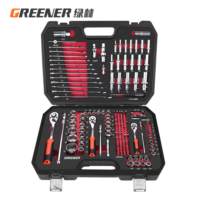 绿林（GREENER）汽修工具套装套筒扳手汽车维修组合多功能