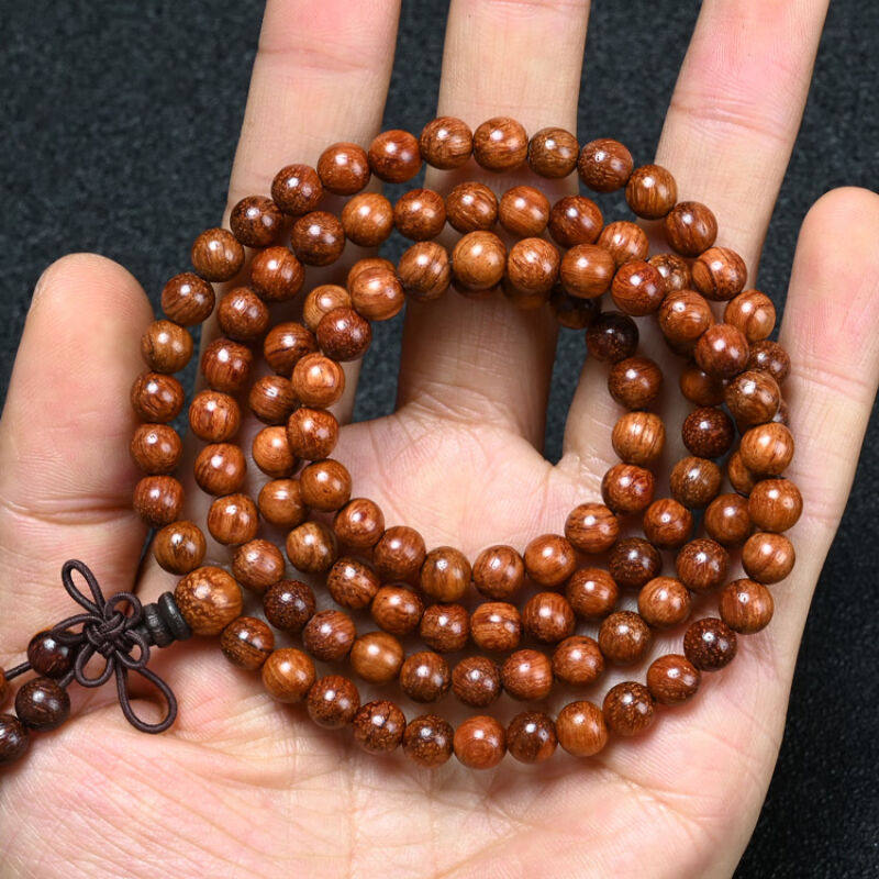 铂美家（BOMEIJIA）缅甸手串瘤疤草花梨瘿子紫檀木手串檀香颗手链