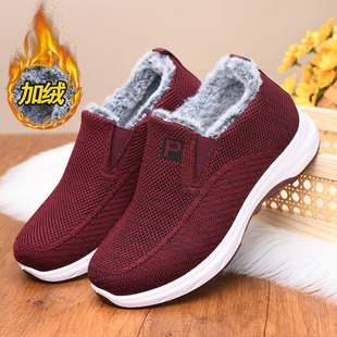 一脚蹬休闲运动鞋 冬季 女款 老北京布鞋 不闷脚 加绒中老年妈妈二棉鞋