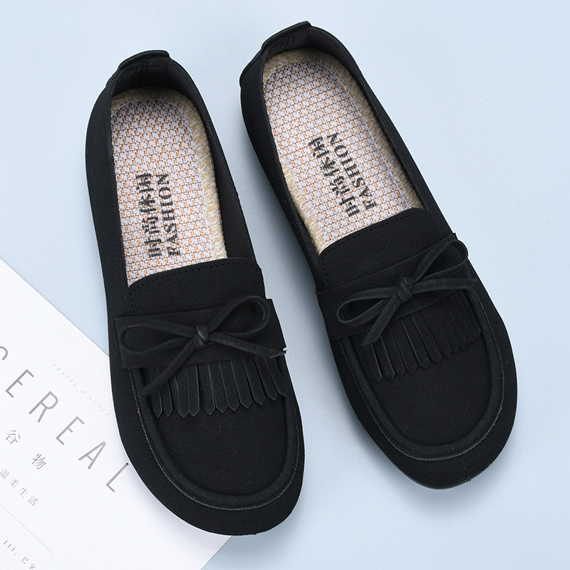 春秋老北京布鞋女舒适平底豆豆鞋