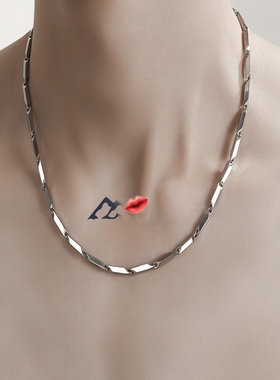 钛钢不掉色项链男女2025爆款ins个性嘻哈潮痞帅简约锁骨链高级感