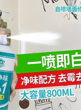 墙面自喷漆白色家用白墙面去污修墙漆复补墙漆乳胶漆室内翻新客厅