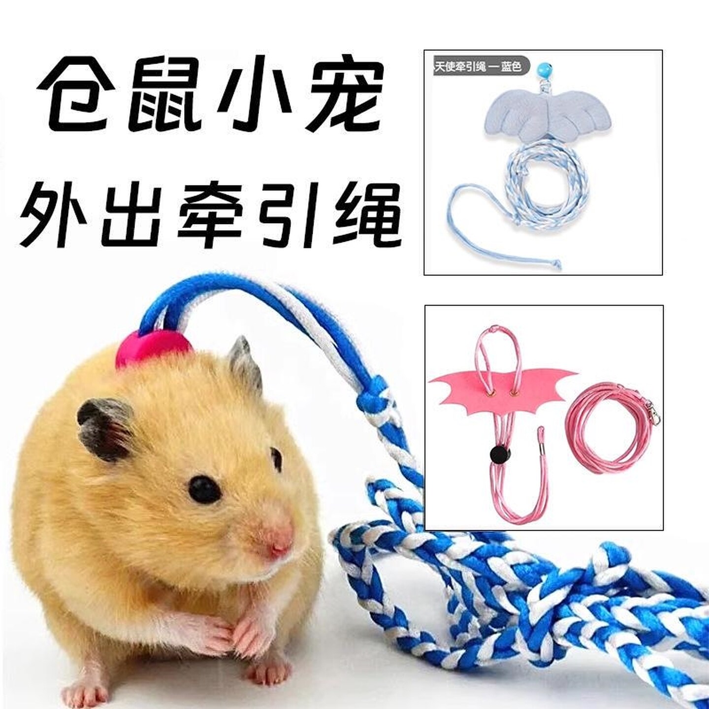 仓鼠荷兰猪牵引绳外出遛仓鼠金丝熊花枝鼠豚鼠兔子小宠物外出绳子