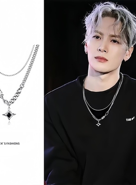甜酷风星芒黑锆石项链女秋冬高级男小众设计毛衣链2026年新款颈链