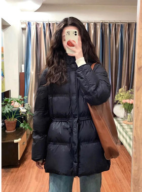 高充绒量黑色羽绒服女2025冬季新款巨好看的高级感保暖白鸭绒短款