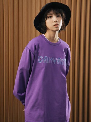 DAKYAM(达人)长袖T恤男重磅250g纯棉渐变彩绣字体宽松打底衫情侣