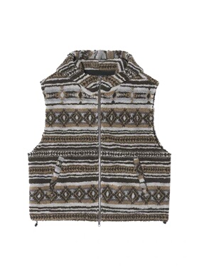 Unvesno(UN)荒野都市Vintage中古民族风摇粒连帽马甲