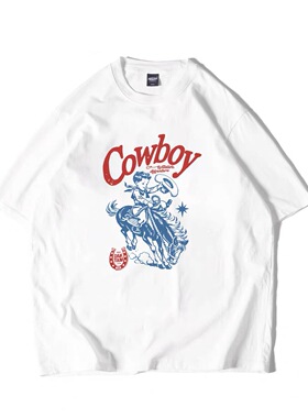 DAKYAM(达人)2026S/S Cowboy Graphic TEE 复古西部牛仔印花T恤男