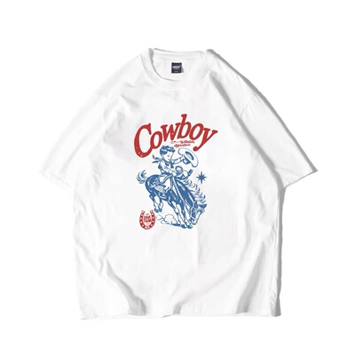 DAKYAM(达人)2026S/S Cowboy Graphic TEE 复古西部牛仔印花T恤男