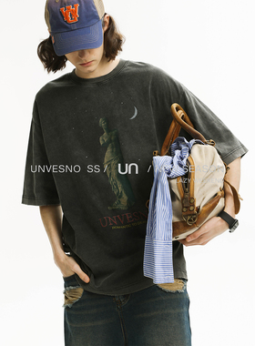 【洗水做旧】Unvesno(UN) New Vintage 维纳斯磨破印花男女款T恤
