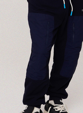 ANB2022秋冬 / ANB MARKET 主题藏青色拼接抽绳休闲运动裤