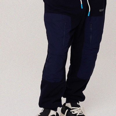 ANB2022秋冬 / ANB MARKET 主题藏青色拼接抽绳休闲运动裤