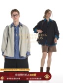 男女款 衬衫 高智感松弛层次感叠穿撞色长袖 假两件 Unvesno