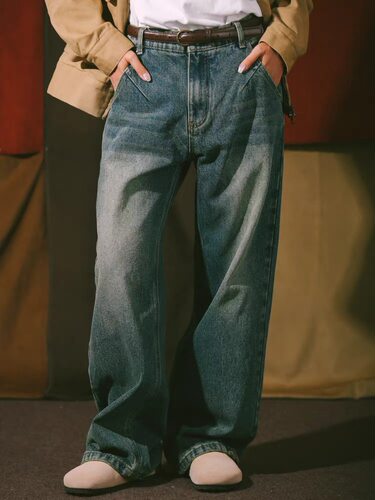 DAKYAM(达人) 2024A/W Vintage Washed Denim 复古造旧黄泥牛仔裤