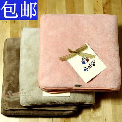 韩国阿里郎珊瑚绒浴巾亲肤裹巾