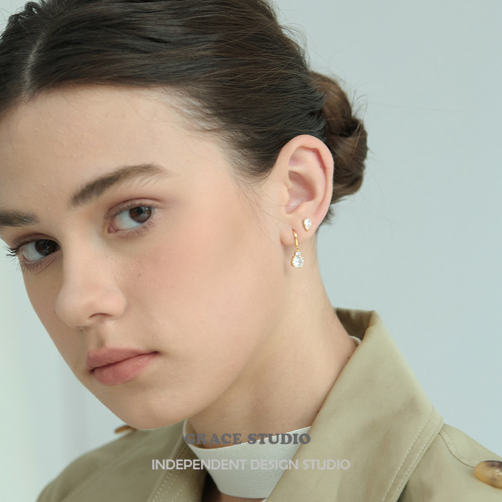 G/S 法式chao闪精致水滴锆石耳钉纯银高级感气质通勤耳挂耳环,饰品/流行首饰/时尚饰品新,耳环,淘宝优惠券,粉丝福利购,淘宝优惠卷