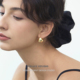 丹麦LIE光面小金球耳环博主fever同款 时髦金属耳饰显脸瘦耳扣