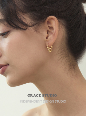 G/S定制款 精致优雅流苏小球耳圈甜美灵动度假风耳环2025新款耳饰