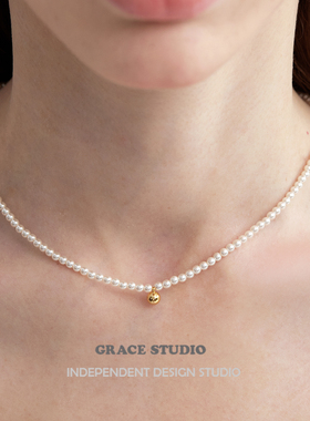 G/S 法式简约精致迷你珍珠小金豆项链女春夏温婉日系珍珠chocker