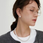 GRACE有间工作室 博主fever同款 珍珠耳钉施家珍珠耳环小灯泡耳夹