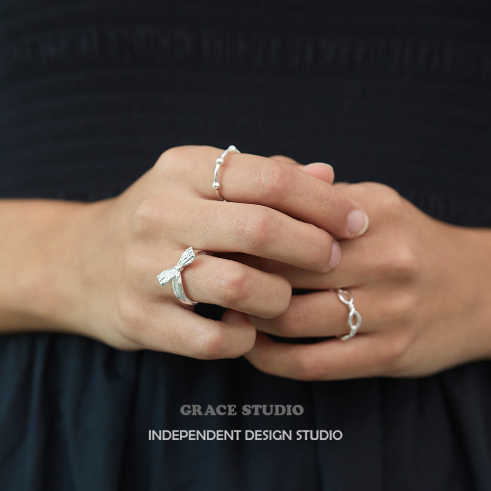 G/S极简高级感银色开口戒指叠戴