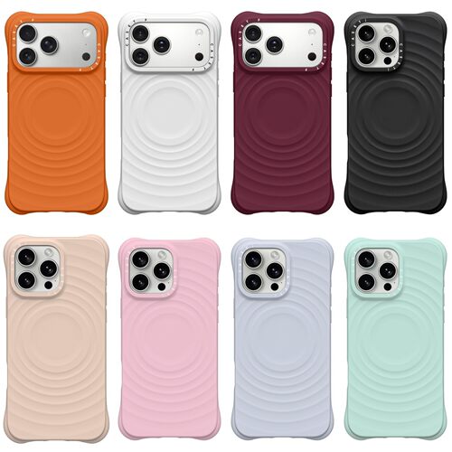 CAS原字母简约纯黑白纯色波漾适用iPhone17promax水波纹15plus苹果16pro手机壳14防摔液态硅胶磁吸13保护套12