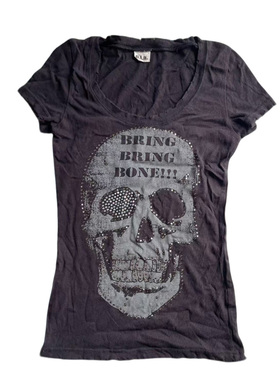 LGB 系日系d.i.a骷髅印花 休闲日常水钻短袖