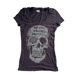 LGB 系日系d.i.a骷髅印花 休闲日常水钻短袖