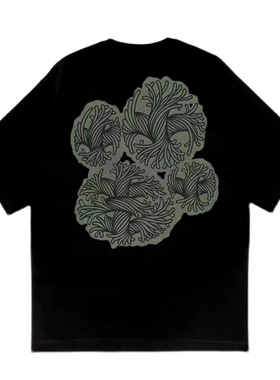 自主 Nemeth 22SS暗黑风胸前绳结麻绳印花夏季圆领宽松短袖T恤