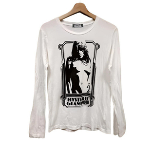 hysteric glamour 复古边框人像 歇斯底里 白色长袖T恤 印花图案