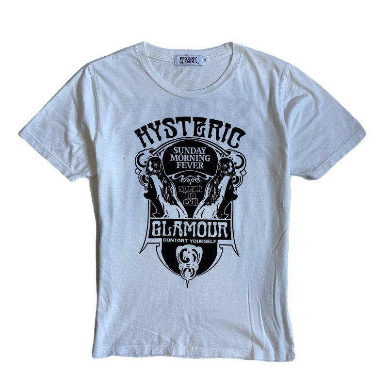 hysteric glamour 歇斯底里 稀有标语女郎人像 短袖T恤 印花图案图片